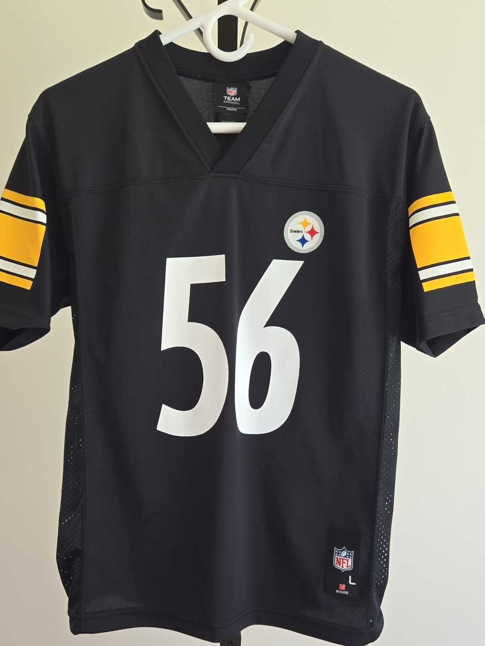 NFL Black and Yellow Pittsburgh Steelers #56 Jersey